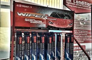 Bekasi, Indonesia on January 8 2024. Sales showcase for Denso brand Wiper Blades. photo