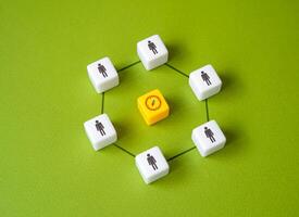 Team and business navigation. Explore new directions and trends, avoid planning risks. Lead the team. Cooperation and teamwork. Determining the goal and reconnoitering the path to it. photo