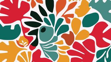 Abstract shape leaf and flower organic pattern. black floral leaves geometric pattern on white background. leaves silhouette summer pattern vector