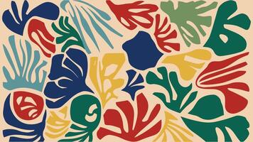 Organic abstract shapes floral pattern. leaf and flower shape organic pattern vector