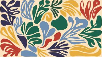 Organic abstract shapes floral pattern. leaf and flower shape organic pattern vector