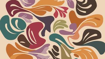 Organic abstract shapes floral pattern. leaf and flower shape organic pattern vector