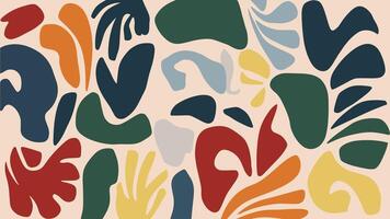 Organic abstract shapes floral pattern. leaf and flower shape organic pattern vector