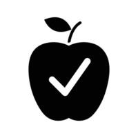 Apple with checkmark symbol icon vector