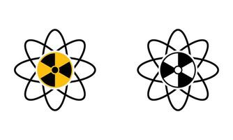 Illustration of radioactive element and atom molecule icon vector