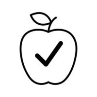 Apple with checkmark symbol icon vector