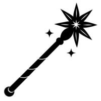 magic wand black silhouette illustration vector