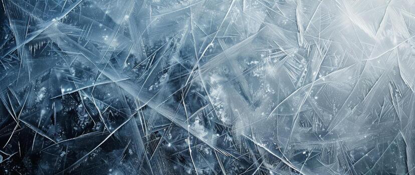 Natural scratched ice at the ice rink as texture or background for winter composition, large long picture photo