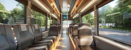 Empty bus interior photo