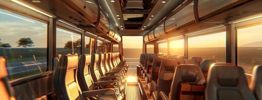 Empty bus interior photo