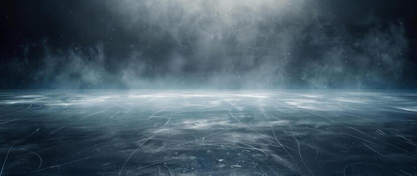 hielo pista antecedentes con fumar, oscuro atmósfera, vacío espacio para producto presentación foto