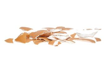 Broken eggshell, isolated on white background photo