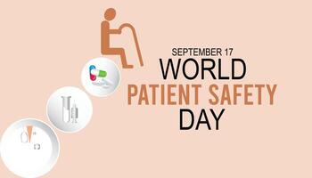world patient safety day is observed every year on September. banner design template illustration background design. vector
