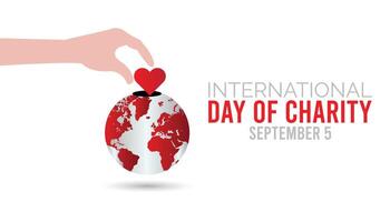 International Day of Charity is observed every year on September. banner design template illustration background design. vector