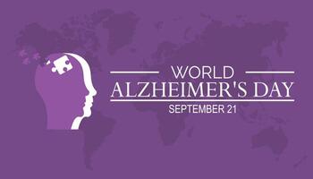 World alzheimer's day is observed every year on September. banner design template illustration background design. vector