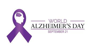 World alzheimer's day is observed every year on September. banner design template illustration background design. vector
