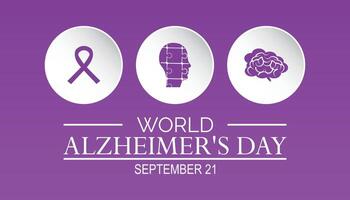 World alzheimer's day is observed every year on September. banner design template illustration background design. vector