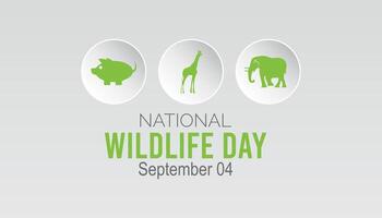 National Wildlife Day is observed every year on September. banner design template illustration background design. vector