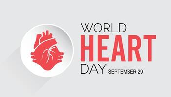 World Heart Day is observed every year on September. banner design template illustration background design. vector