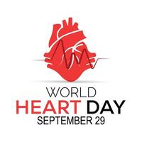 World Heart Day is observed every year on September. banner design template illustration background design. vector