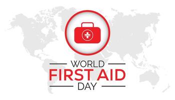 World First Aid day is observed every year on September. banner design template illustration background design. vector