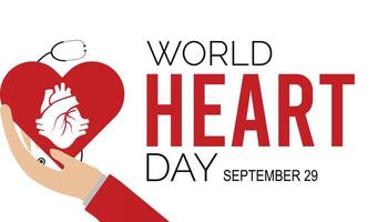 World Heart Day is observed every year on September. banner design template illustration background design. vector