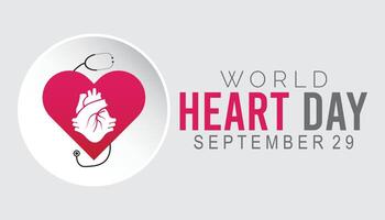 World Heart Day is observed every year on September. banner design template illustration background design. vector