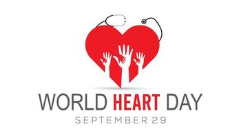 World Heart Day is observed every year on September. banner design template illustration background design. vector