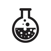 lab icon2Black and white flask with bubbles. Perfect for sciencethemed designs or educational materials about chemistry or home experiments. vector