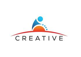 Minimal and professional Sun and man logo design template vector