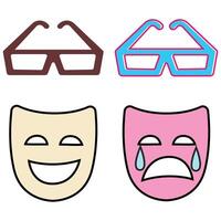 Set of Cinema and Entertainment movie element vector