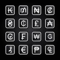 currencies symbols collection vector