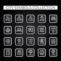 city symbols icon collection vector