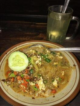 Mie godog is a traditional food from Java. Javanese godhog noodles are a noodle dish prepared using spices and vegetables. photo