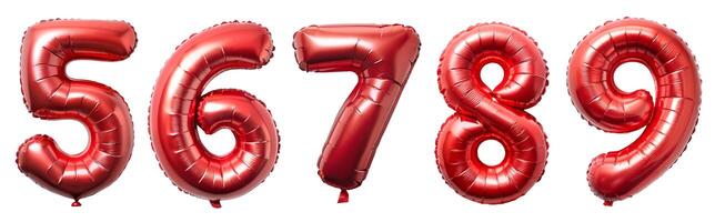 Balloons with red numbers on a white background. photo
