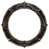 a free round picture frame with ornate design. Generated AI photo