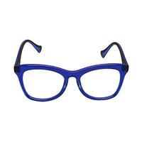 a pair of blue reading glasses on a white background. Generated AI photo