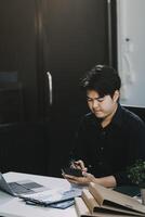 person using calculator calculating tax refund on the table photo