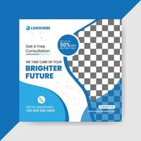 Medical and healthcare square banner template design vector