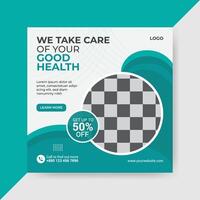 Medical and healthcare square banner template design vector