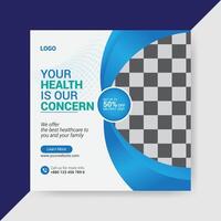 Medical and healthcare square banner template design vector