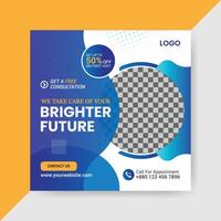 Medical and healthcare square banner template design vector