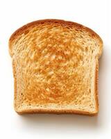 Slice of toast bread isolated on white background. Top view photo