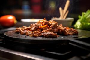 Bulgogi served on a plate. Korea cuisine photo