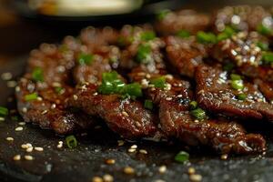 Bulgogi served on a plate. Korea cuisine photo