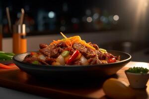 Bulgogi served on a plate. Korea cuisine photo