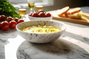 Soto on a plate on a marble background photo