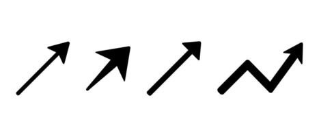 Increase, rising arrow icon set in rounded corners. Up arrows concept vector