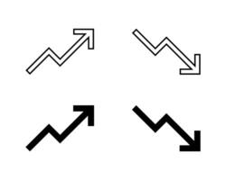Up and down arrow icon in generic style. Increase and decrease sign symbol. Zigzag arrows concept vector