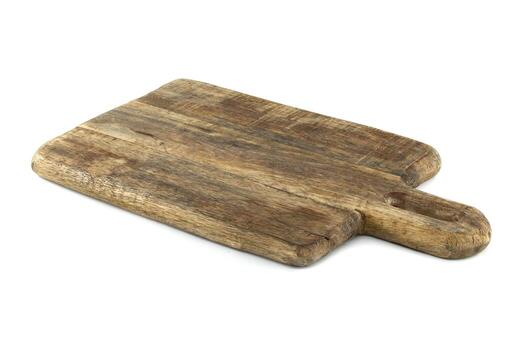 de madera corte tablero con un encargarse de aislado en un blanco antecedentes foto